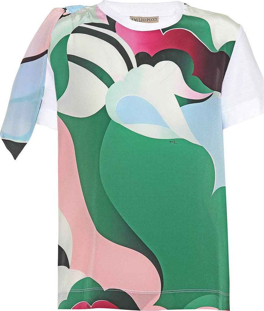 Emilio Pucci Printed silk T-shirt