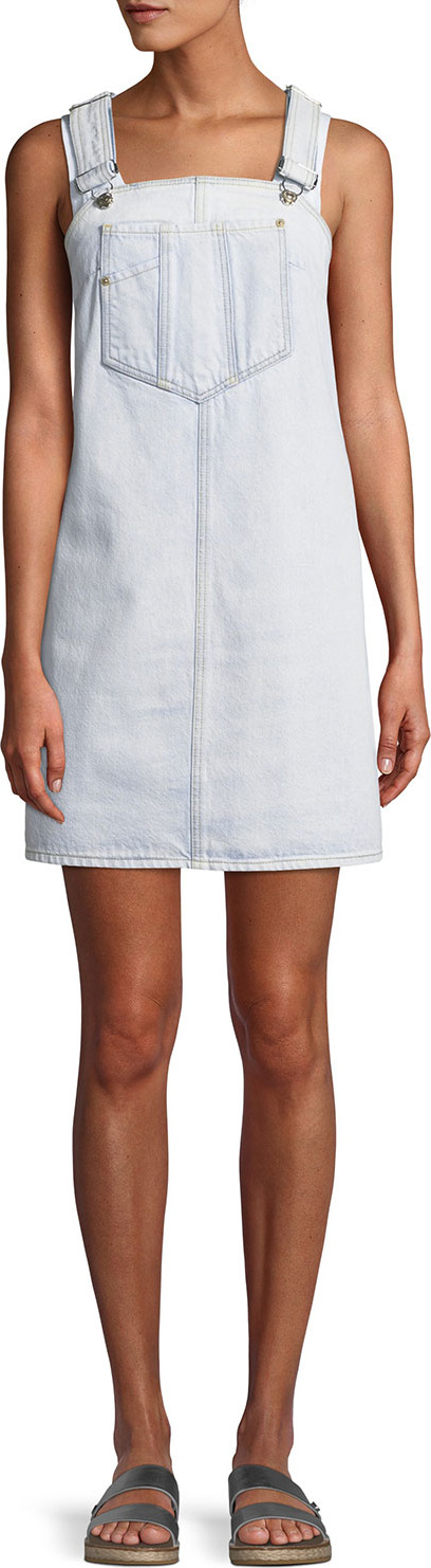 7 For All Mankind Dungaree Denim Mini Dress