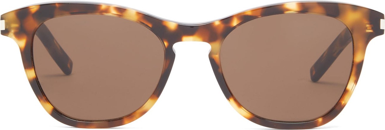 Saint Laurent Kate round tortoiseshell-acetate sunglasses