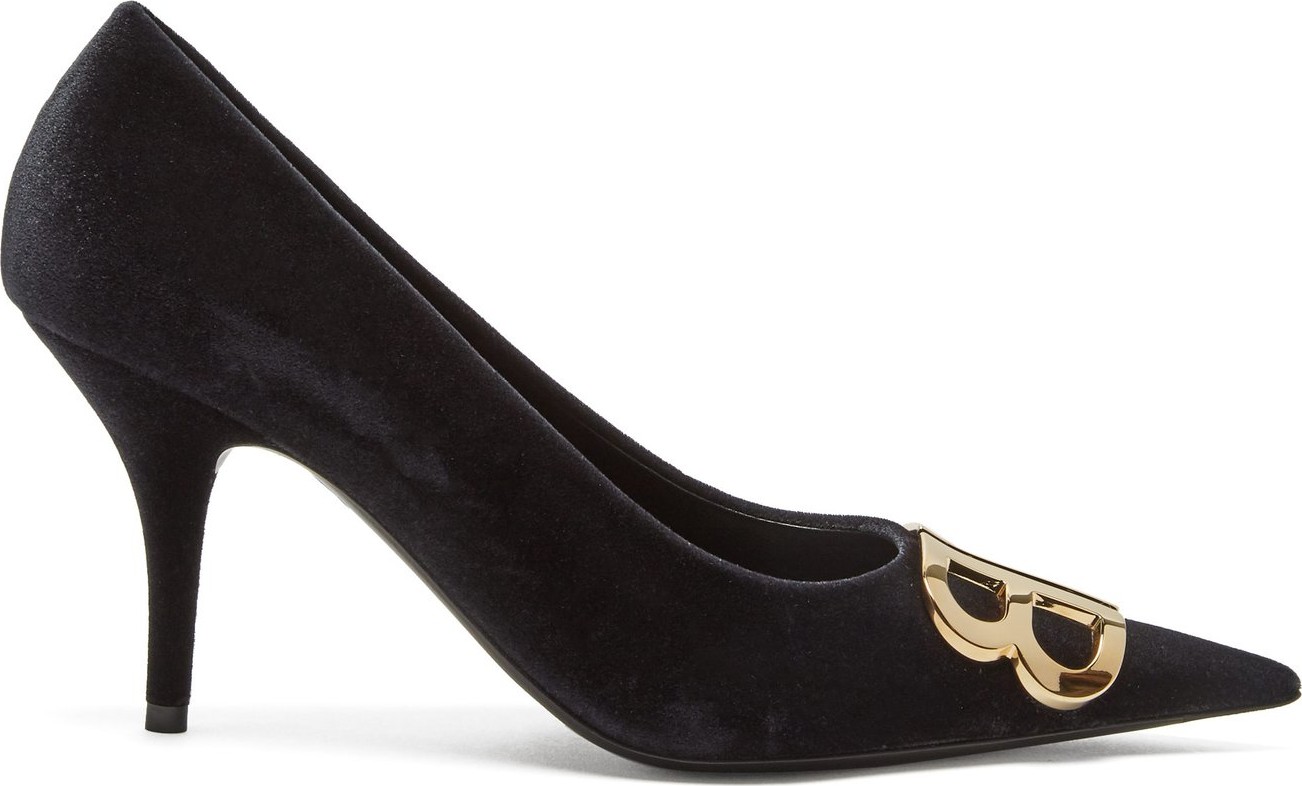 Balenciaga BB velvet pumps
