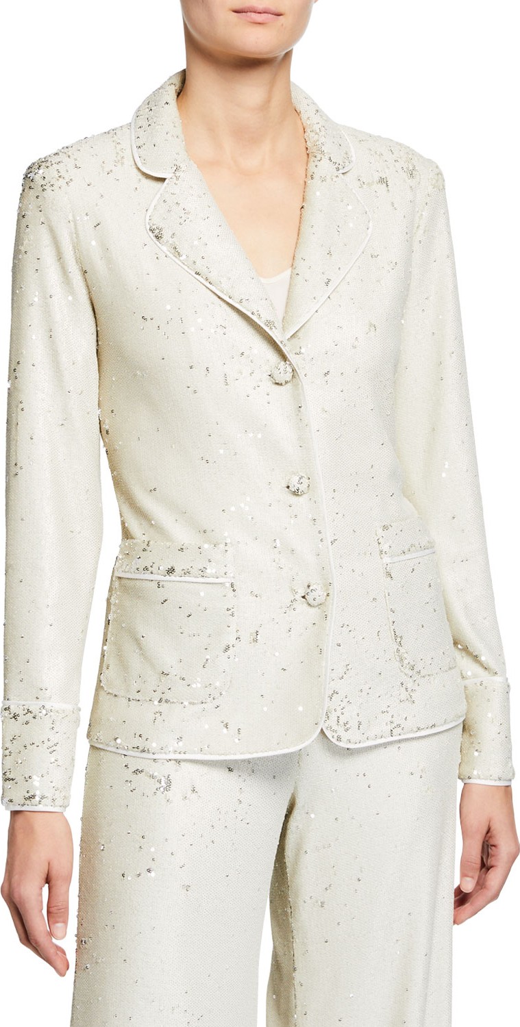 Alexis Ripley Sequined Three-Button Jacket