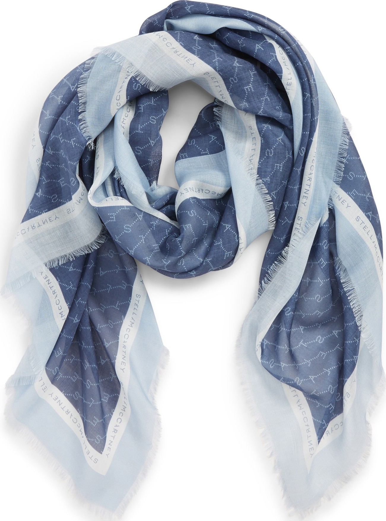 Stella McCartney Monogram Print Silk & Modal Scarf