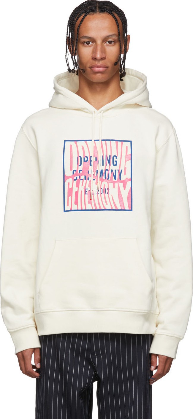 Opening Ceremony Off-White Unisex Wavy Logo Hoodie