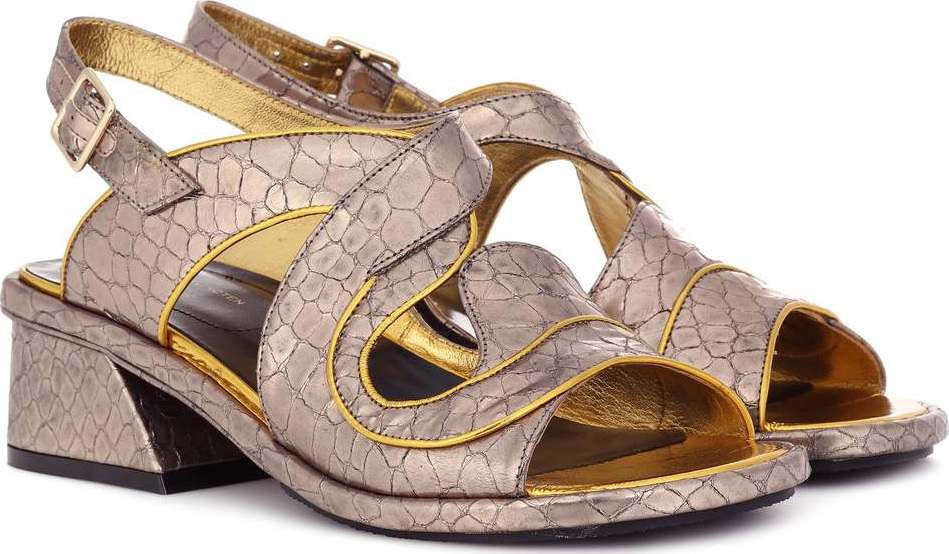 Dries Van Noten Metallic leather sandals