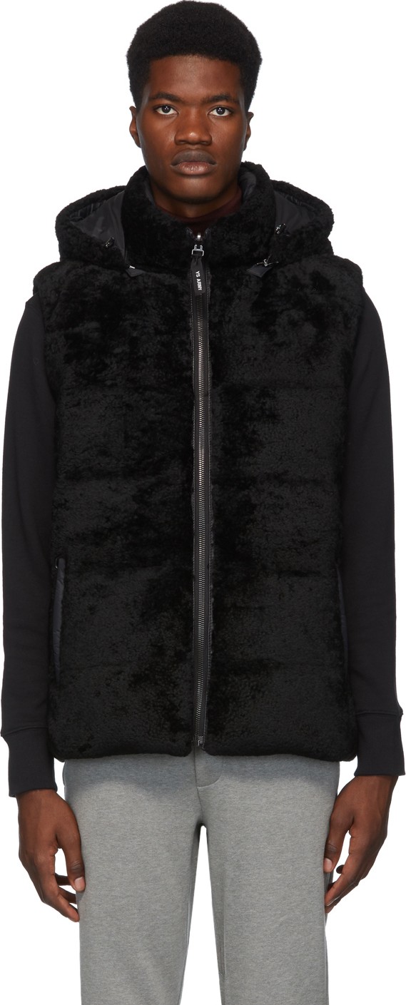 Army By Yves Salomon Reversible Black Merino Vest