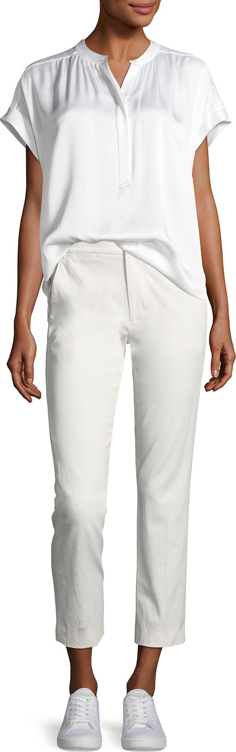 Vince Coin-Pocket Straight-Leg Cropped Chino Pants