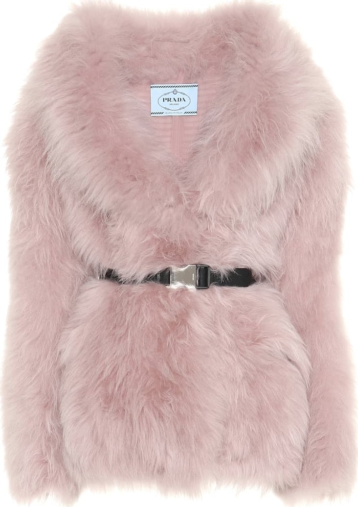 Prada Belted fur jacket