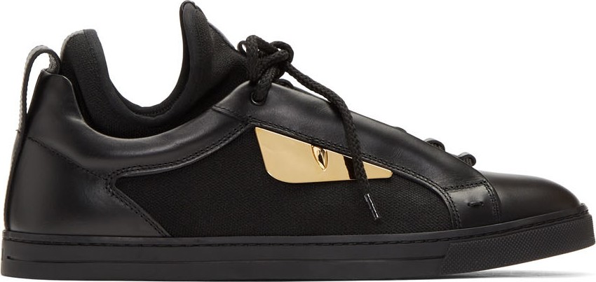 Fendi Black Knit Bag Bugs Sneakers