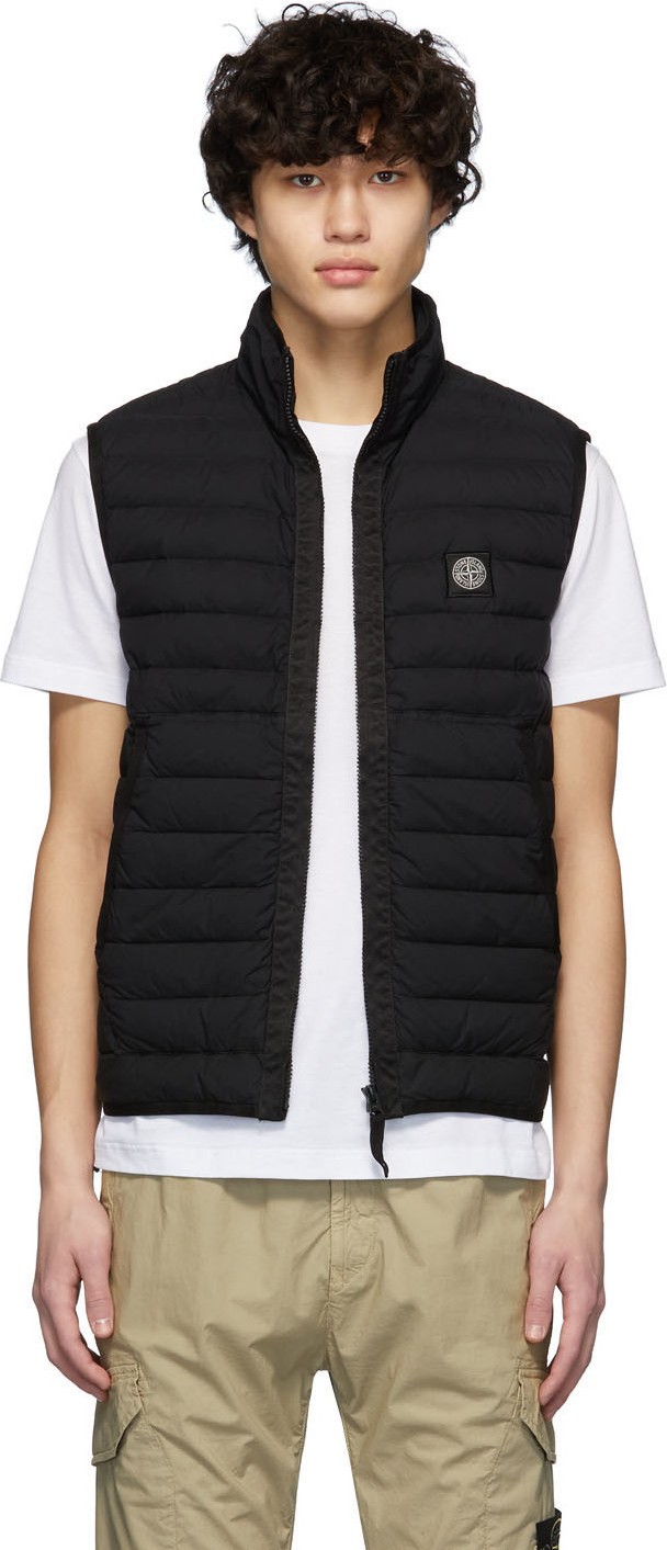 Stone Island Black Down Waistcoat Jacket