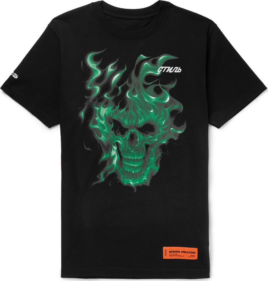Heron Preston Oversized Printed Cotton-Jersey T-Shirt
