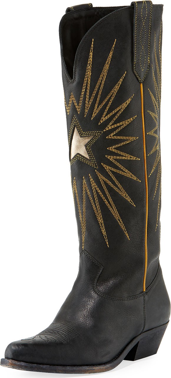 Golden Goose Deluxe Brand Wish Star Leather Cowboy Knee Boot