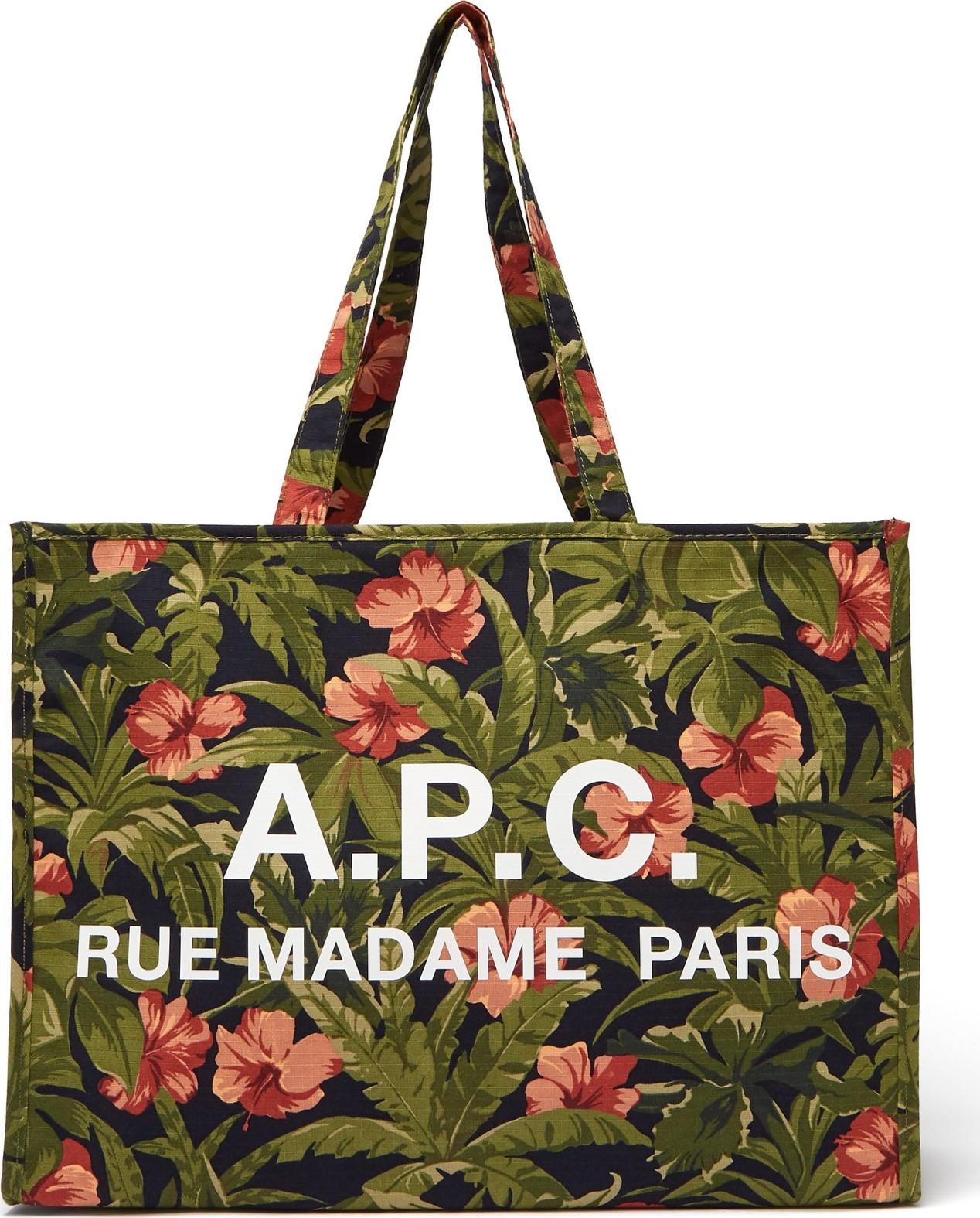 A.P.C. Mahée hibiscus-print cotton tote bag