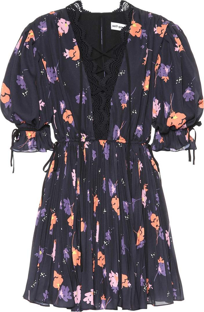Self Portrait Exclusive to mytheresa.com – Floral-printed crêpe minidress