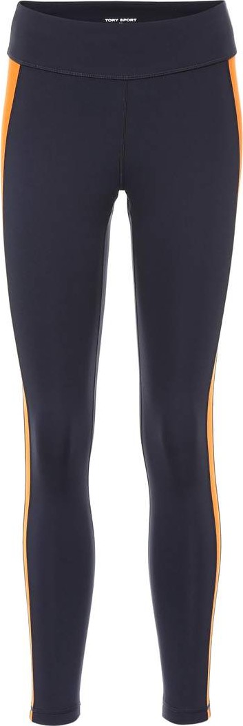Tory Sport Colorblock mid-rise leggings