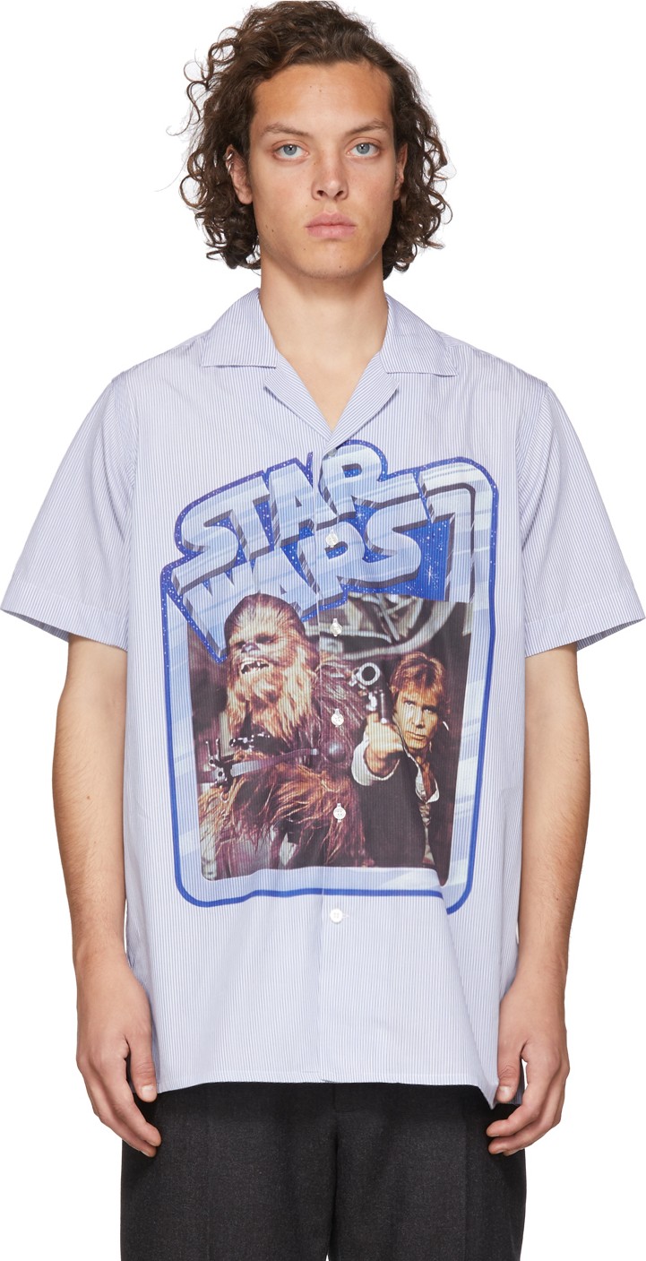 Etro Blue & White Star Wars Edition Poster Shirt
