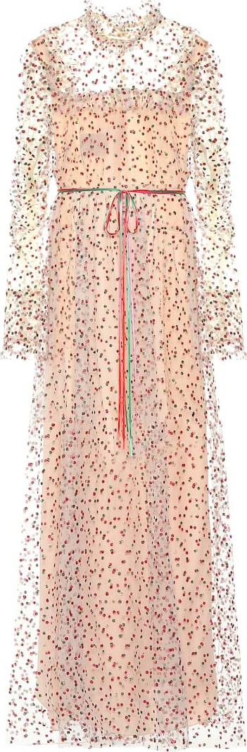 Monique Lhuillier Embellished tulle gown