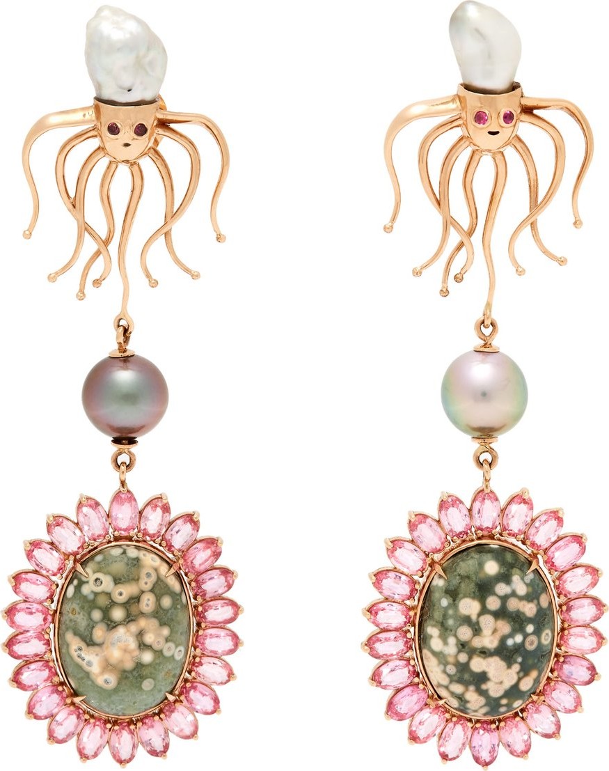 Daniela Villegas Madison 18kt gold, sapphire & jasper earrings