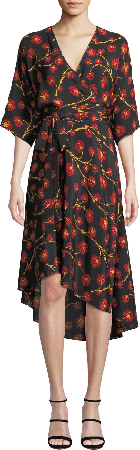 DIANE von FURSTENBERG Eloise Floral-Print Asymmetrical Wrap Dress
