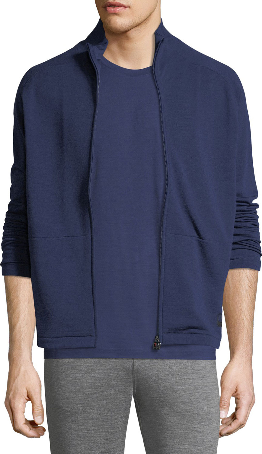Z Zegna Full-Zip Stand-Collar Sweater