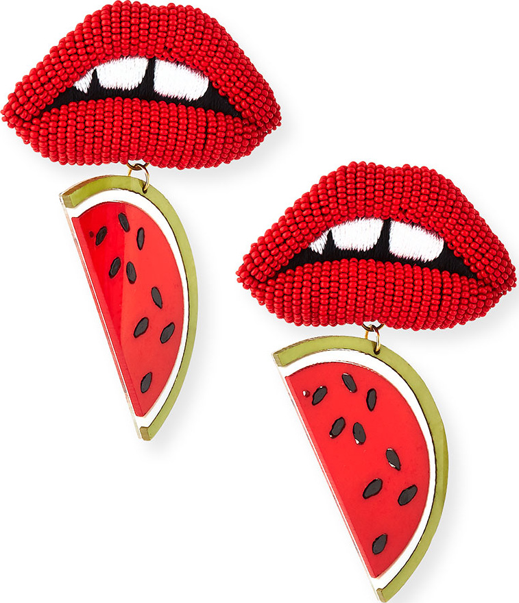 Mignonne Gavigan New York Zandra Lips/Watermelon Statement Earrings