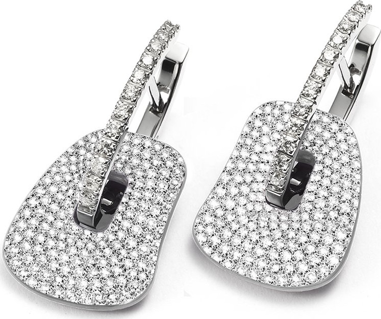 Mattioli Small 18K White Gold & Diamond Puzzle Drop Earrings
