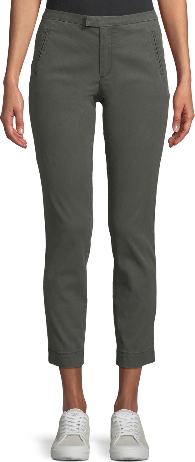 ATM Anthony Thomas Melillo Enzyme Washed Slim Straight-Leg Ankle Pants