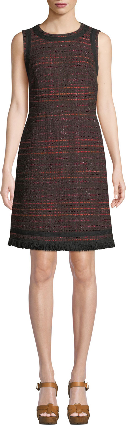Kate Spade New York multi-tweed fringe dress