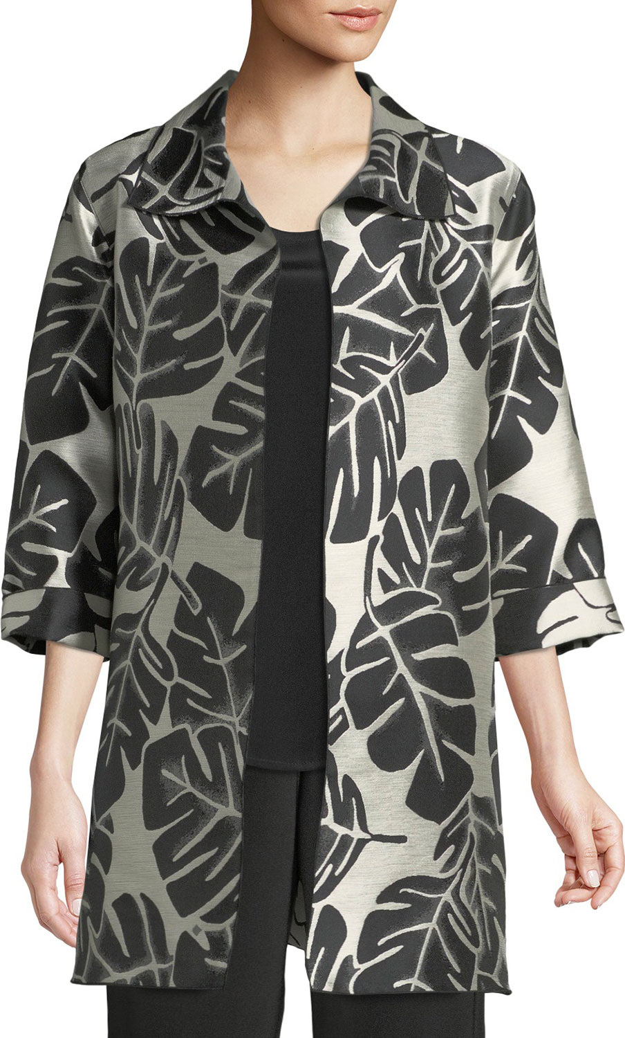 Caroline Rose Palm Paradise Jacquard Party Jacket