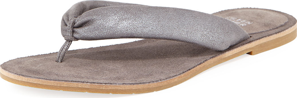 Eileen Fisher Flue Flat Metallic Leather Thong Sandal