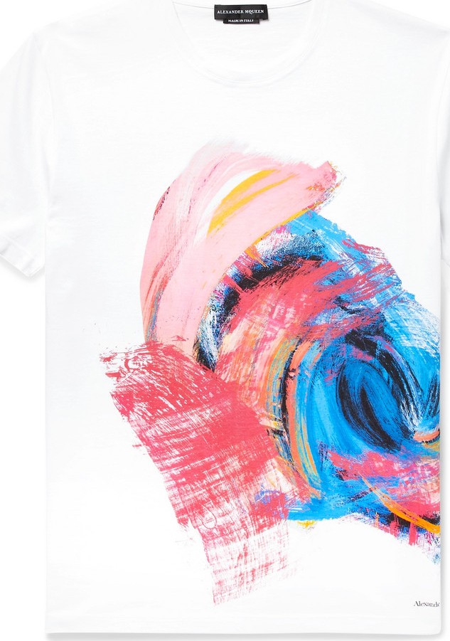 Alexander McQueen Printed Cotton-Jersey T-Shirt