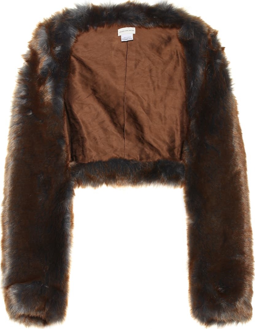 Dries Van Noten Cropped faux fur jacket