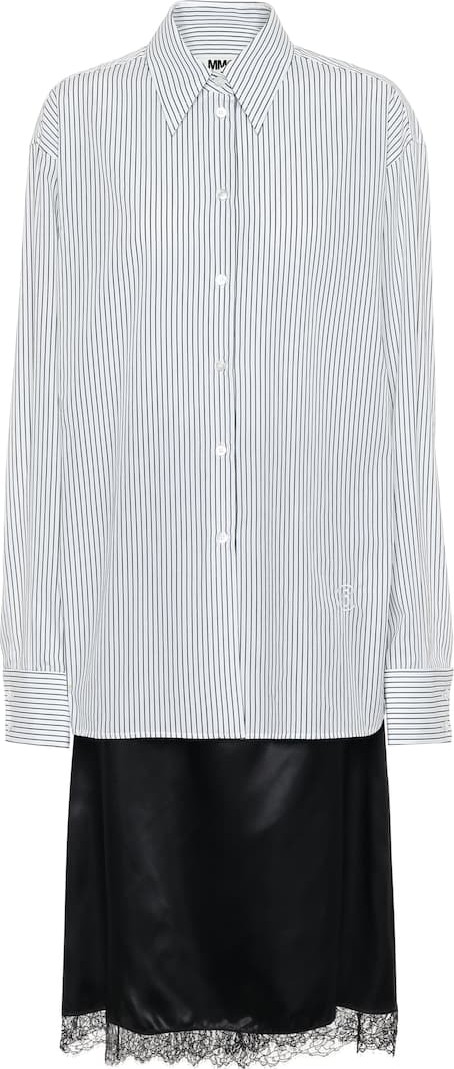 MM6 Maison Margiela Striped cotton-blend dress