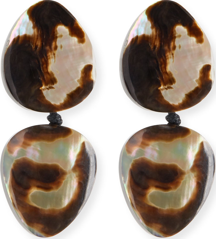 Viktoria Hayman Double Drop Clip-On Earrings, Leopard