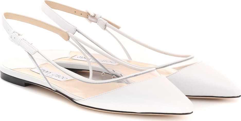 Jimmy Choo Erin PVC and leather slingback flats