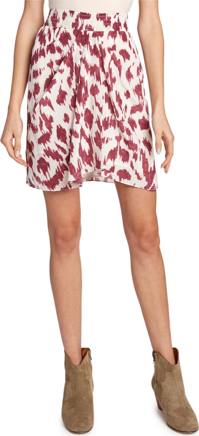 Isabel Marant Etoile Yegart Ikat-Print Silk Skirt