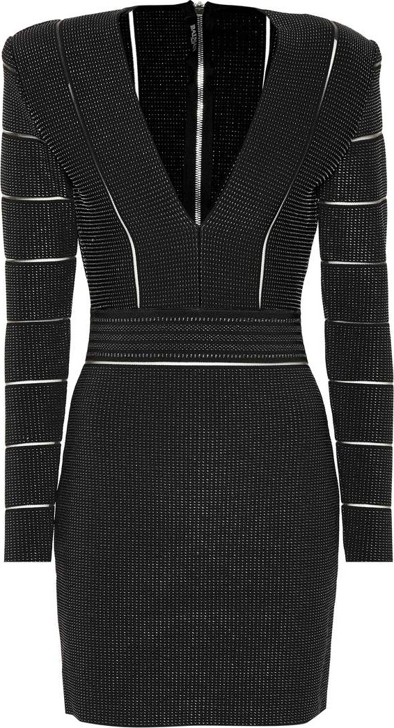 Balmain Metallic knit minidress