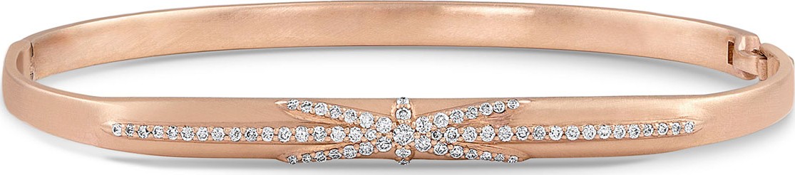 Dominique Cohen 18k Rose Gold Northstar Diamond Hinged Huggie Bangle Bracelet