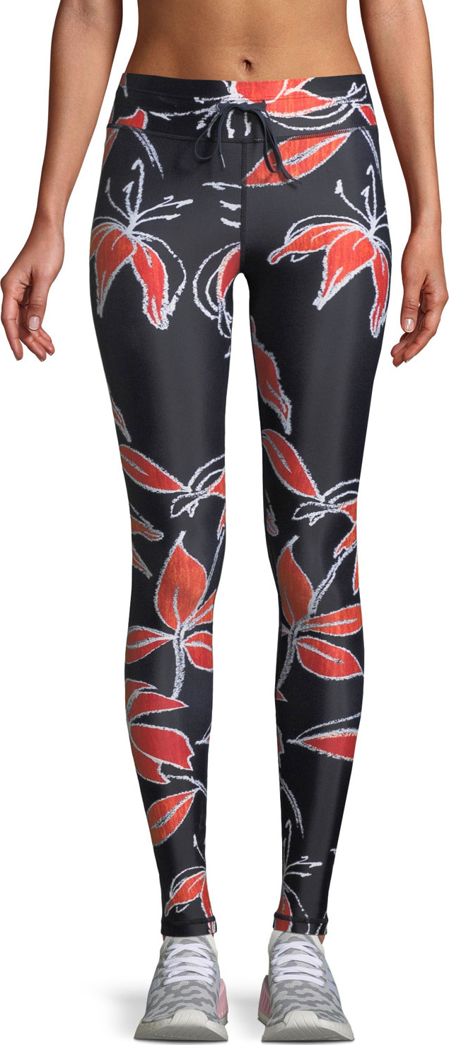 The Upside Hibiscus-Print Drawstring Yoga Pants