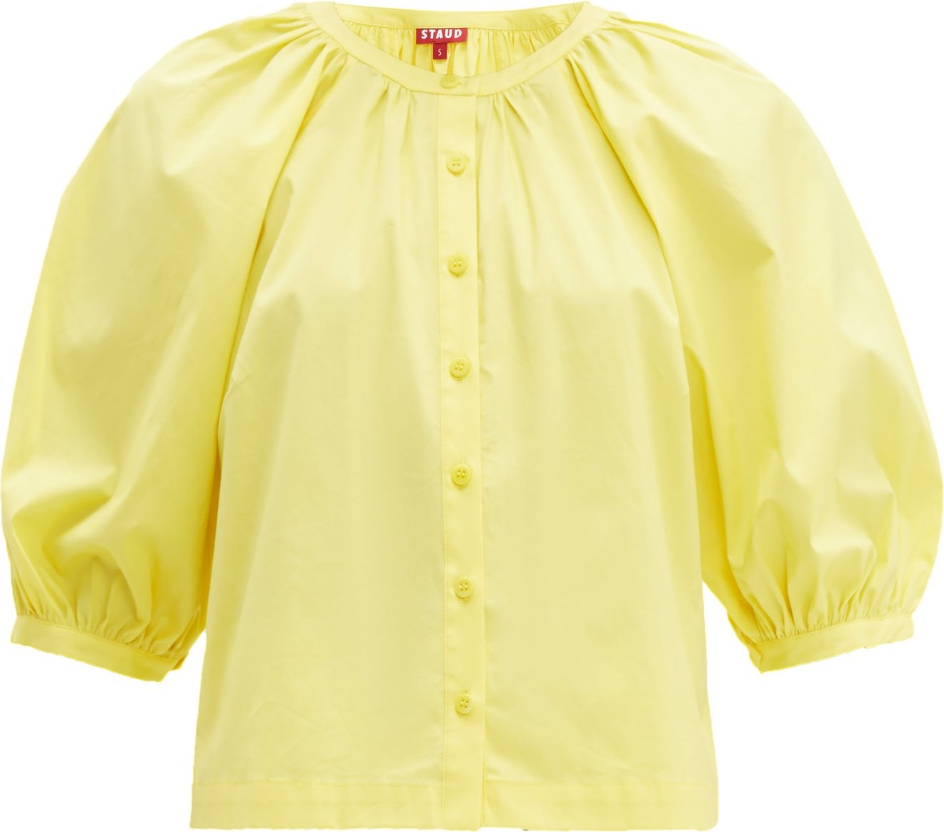 Staud Dill balloon-sleeved cotton-blend top