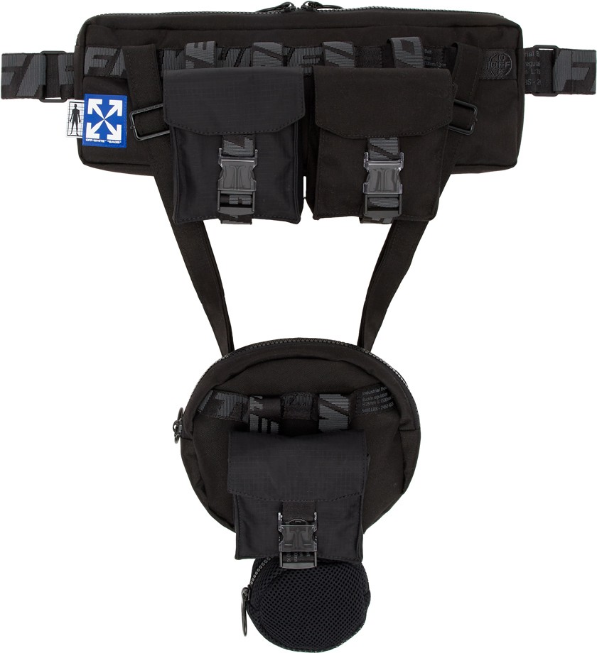 Off White Black Combinable Fanny Pack Pouch