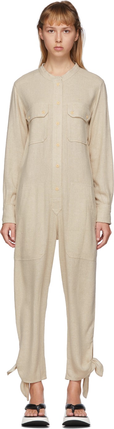 Isabel Marant Off-White Silk Tacaia Jumpsuit