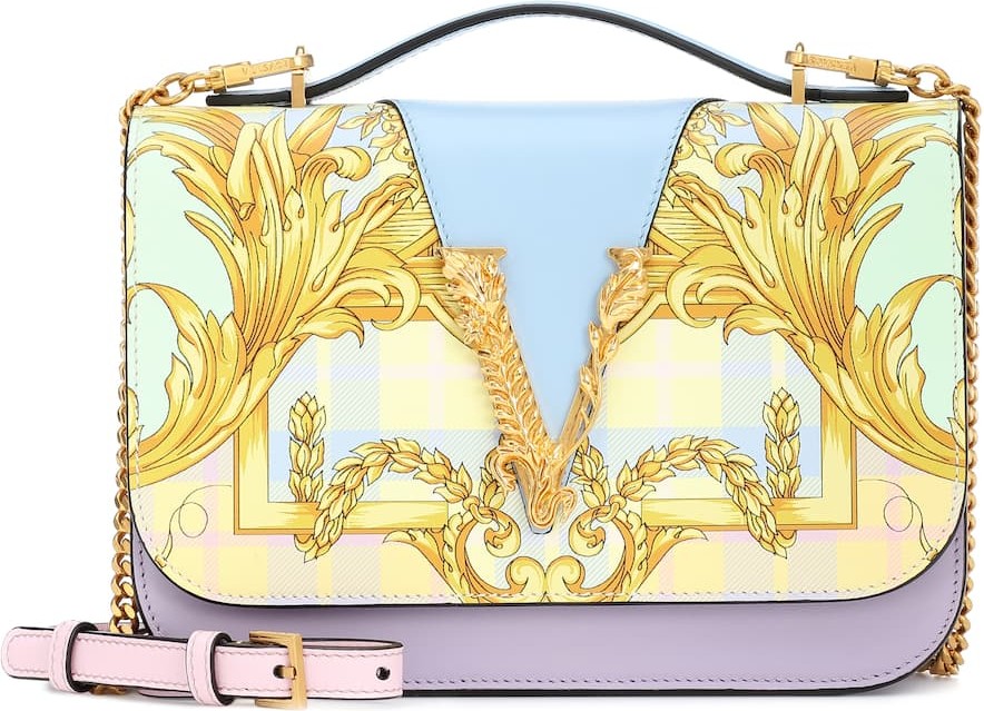 Versace Exclusive to Mytheresa – Virtus printed leather shoulder bag