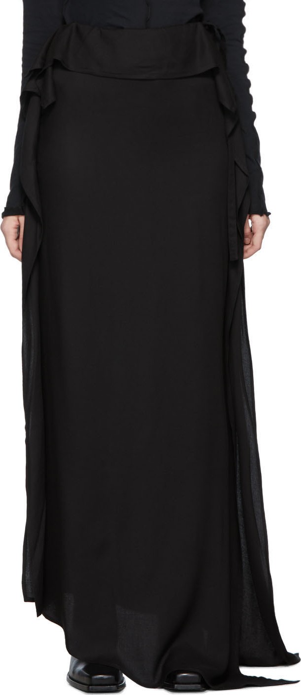 Ann Demeulemeester Black Side Tie Skirt