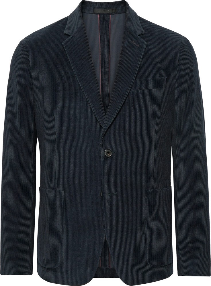 Paul Smith Navy Slim-Fit Cotton and Cashmere-Blend Corduroy Suit Jacket
