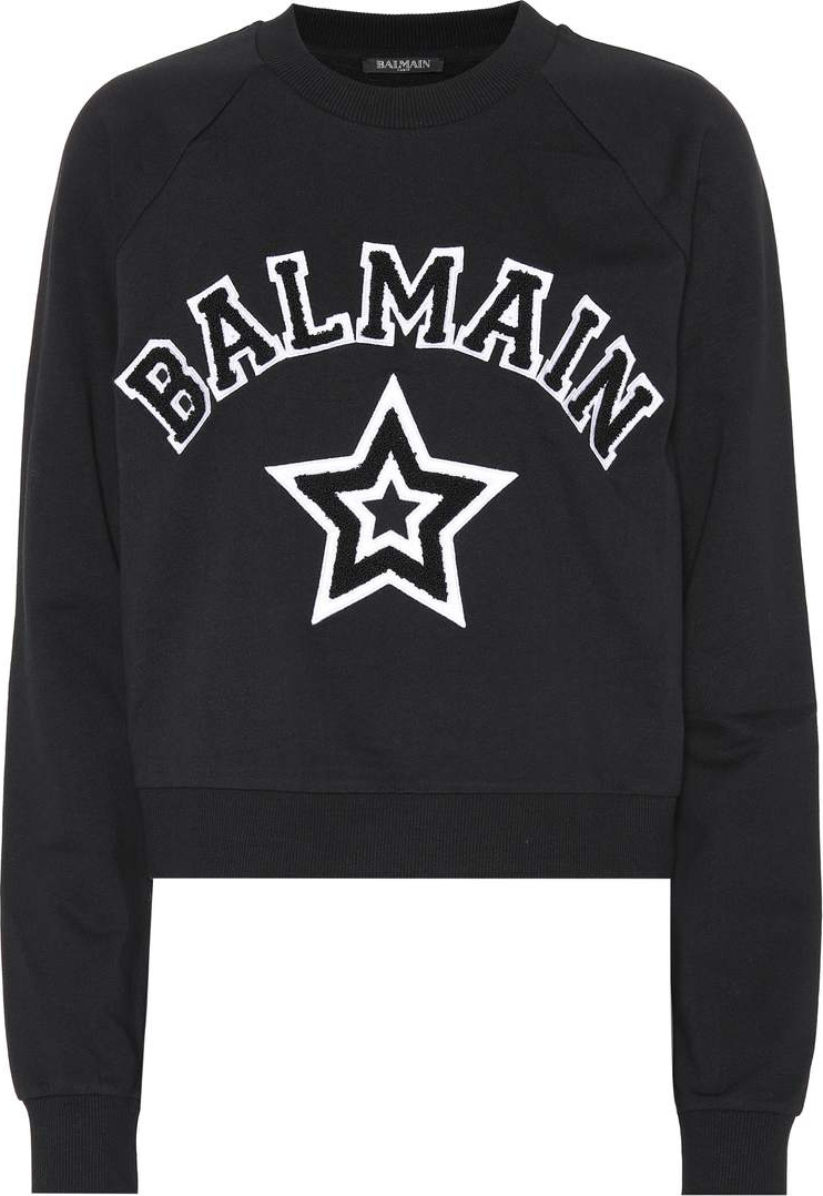 Balmain Star appliqué cotton sweatshirt