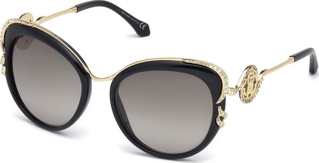 Roberto Cavalli Square Acetate & Metal Crystal-Trim Sunglasses