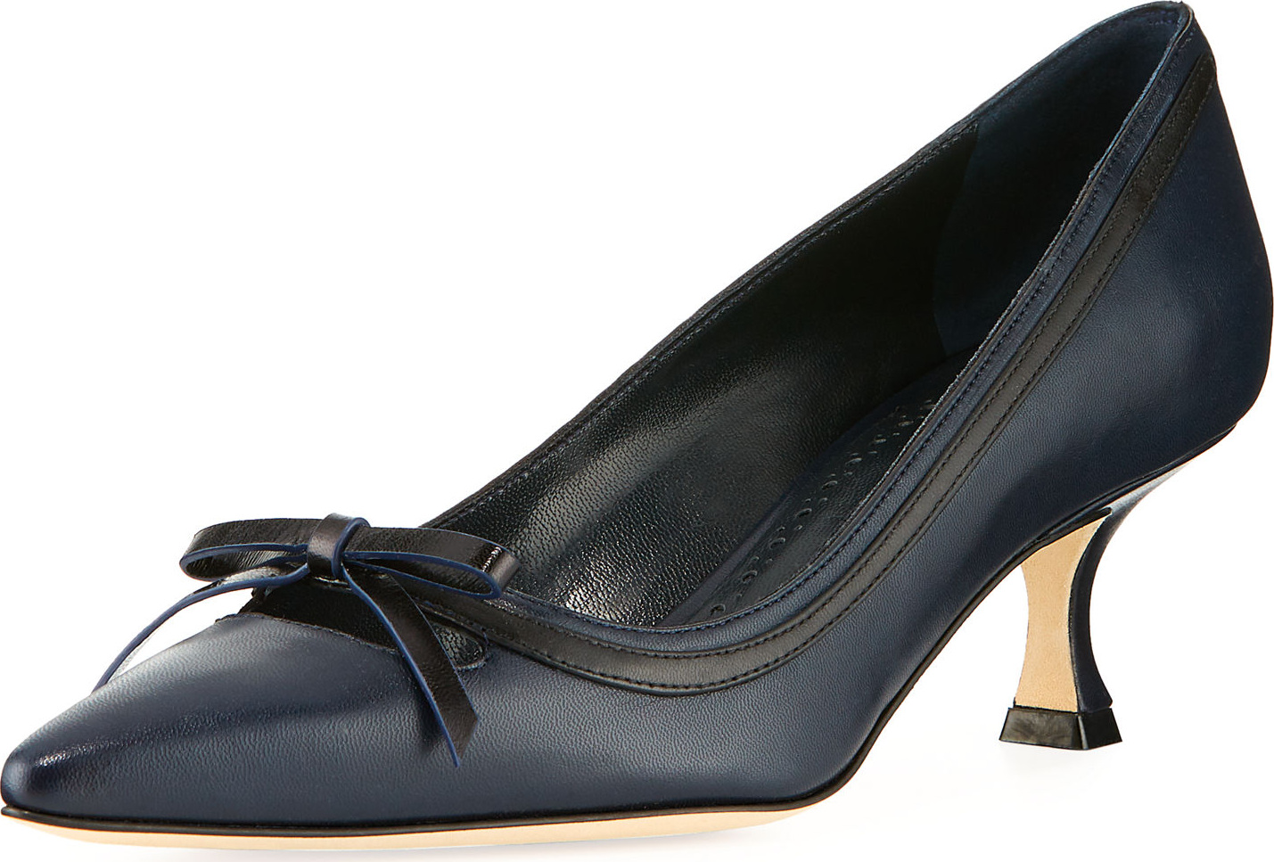 Manolo Blahnik Papac Leather Pump with Bow