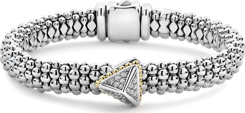 LAGOS KSL Lux Diamond Silver & 18k Gold Pyramid Bracelet