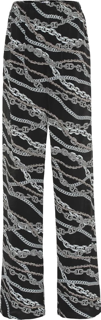 Balenciaga Printed wide-leg silk pants