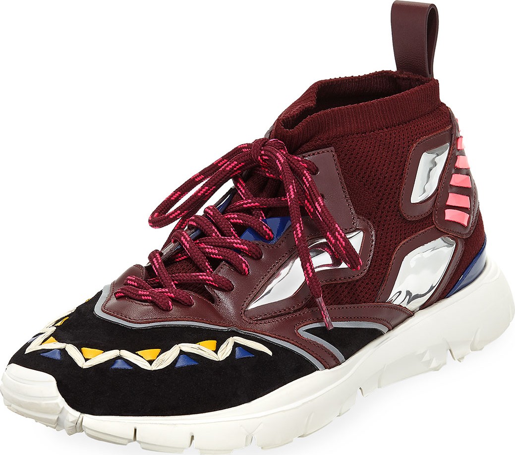 Valentino Men's Mirror Rafa Sock Lace-Up Sneakers Valentino Men's Mirror Rafa Sock Lace-Up Sneakers